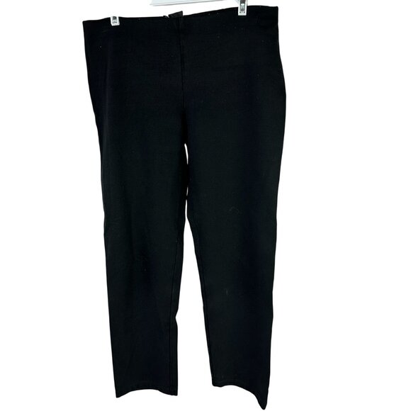 Eileen Fisher Petite Black Slim-Leg Pants PM - Picture 1 of 3